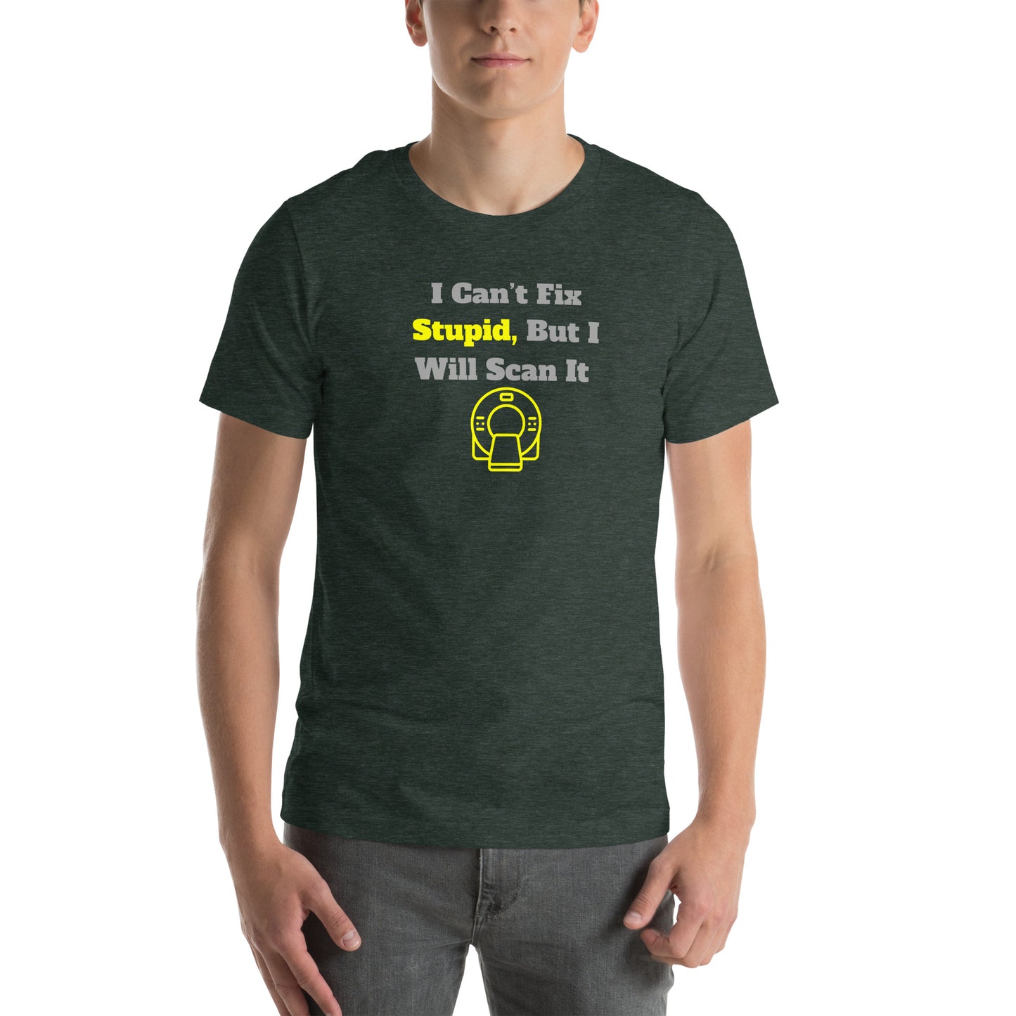 I Can't Fix Stupid But Will Scan It - CT Yellow - Unisex t-shirt