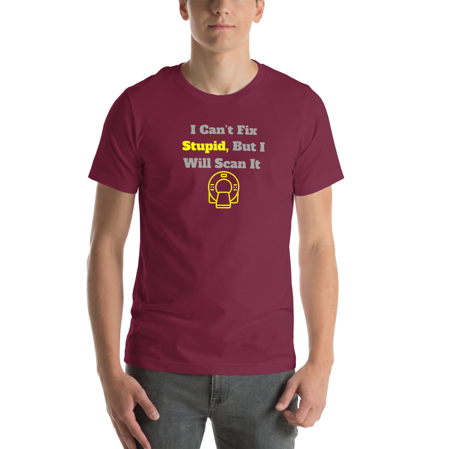 I Can't Fix Stupid But Will Scan It - CT Yellow - Unisex t-shirt