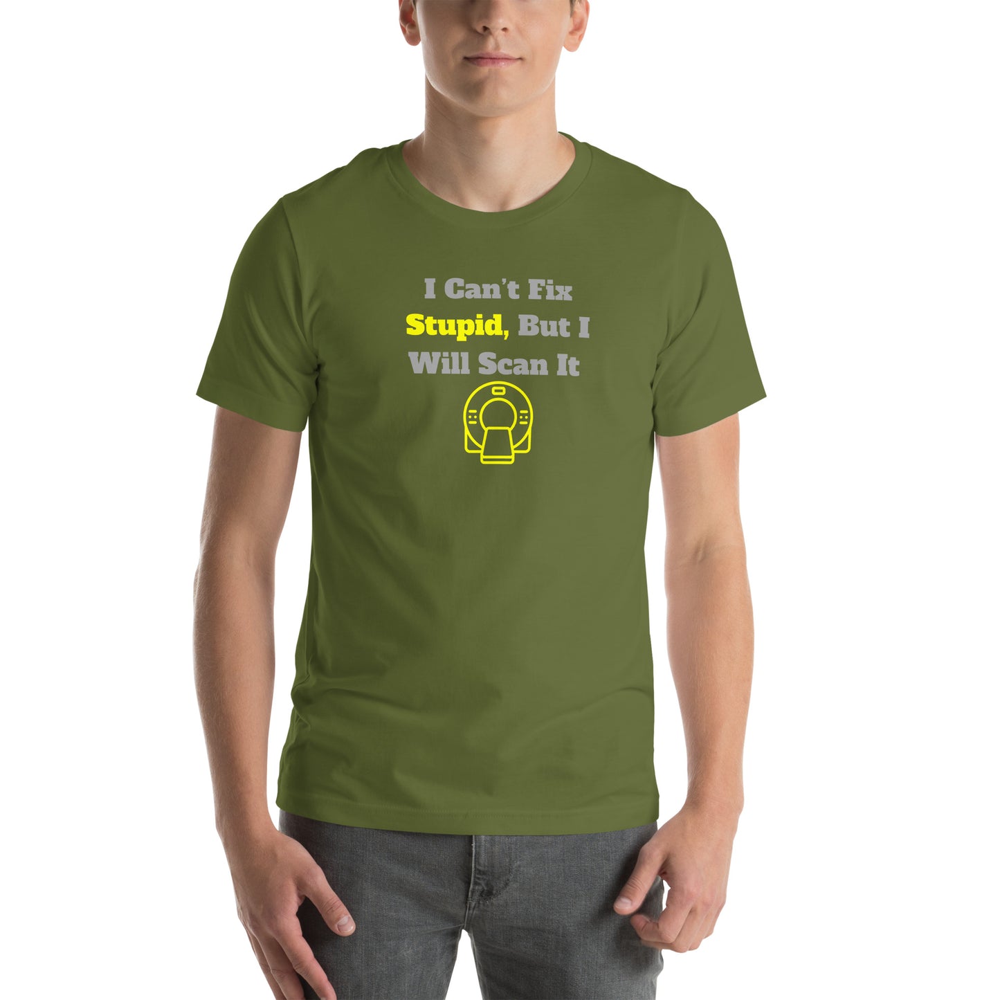 I Can't Fix Stupid But Will Scan It - CT Yellow - Unisex t-shirt