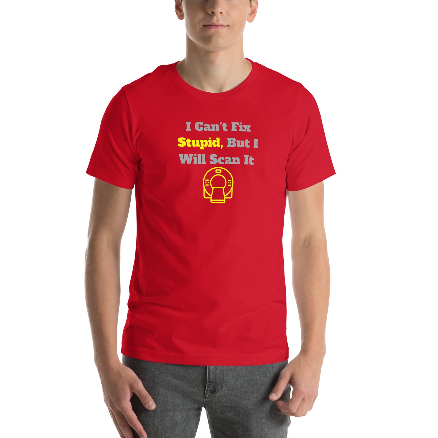 I Can't Fix Stupid But Will Scan It - CT Yellow - Unisex t-shirt