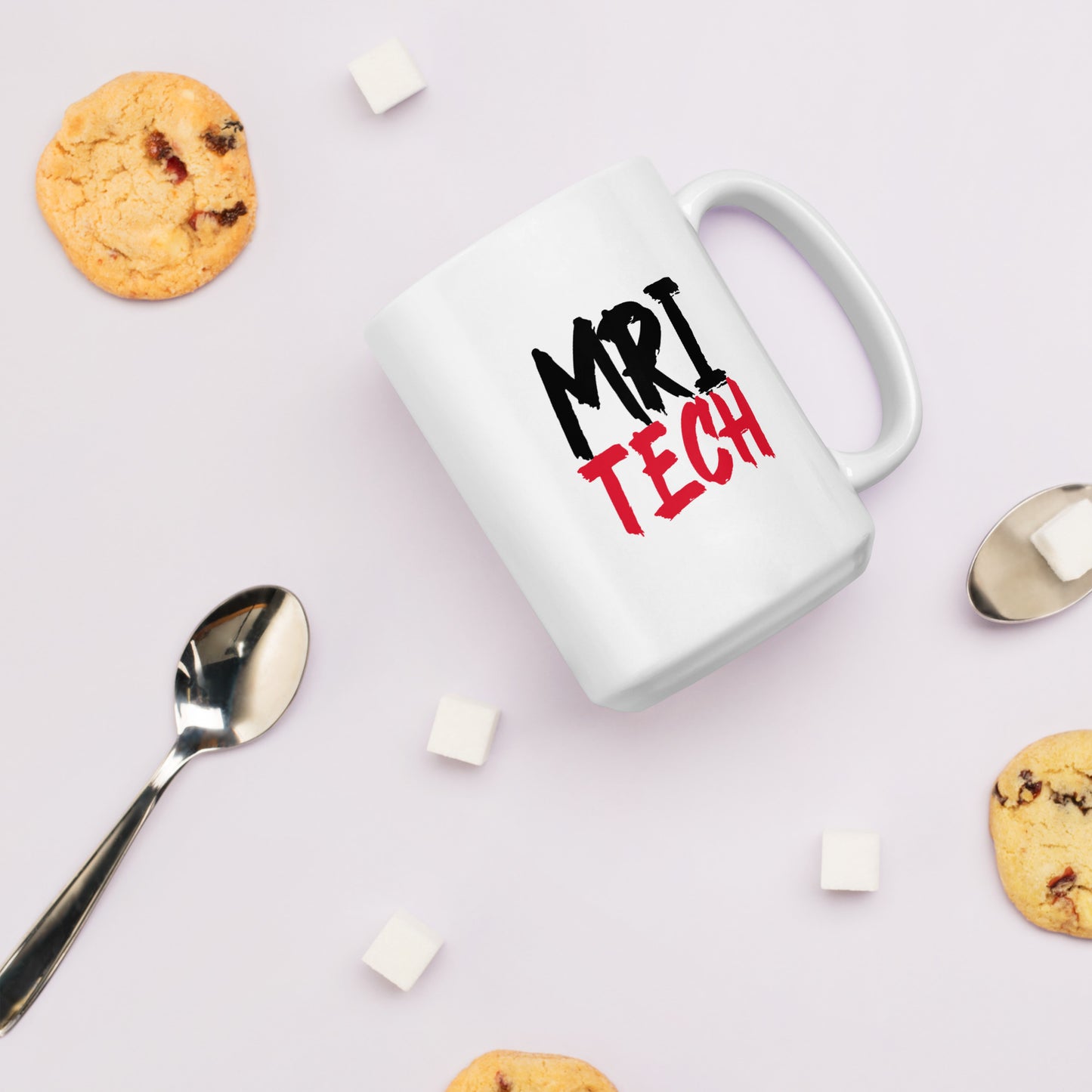 MRI Tech - Black/Red White glossy mug 15 and 20 oz