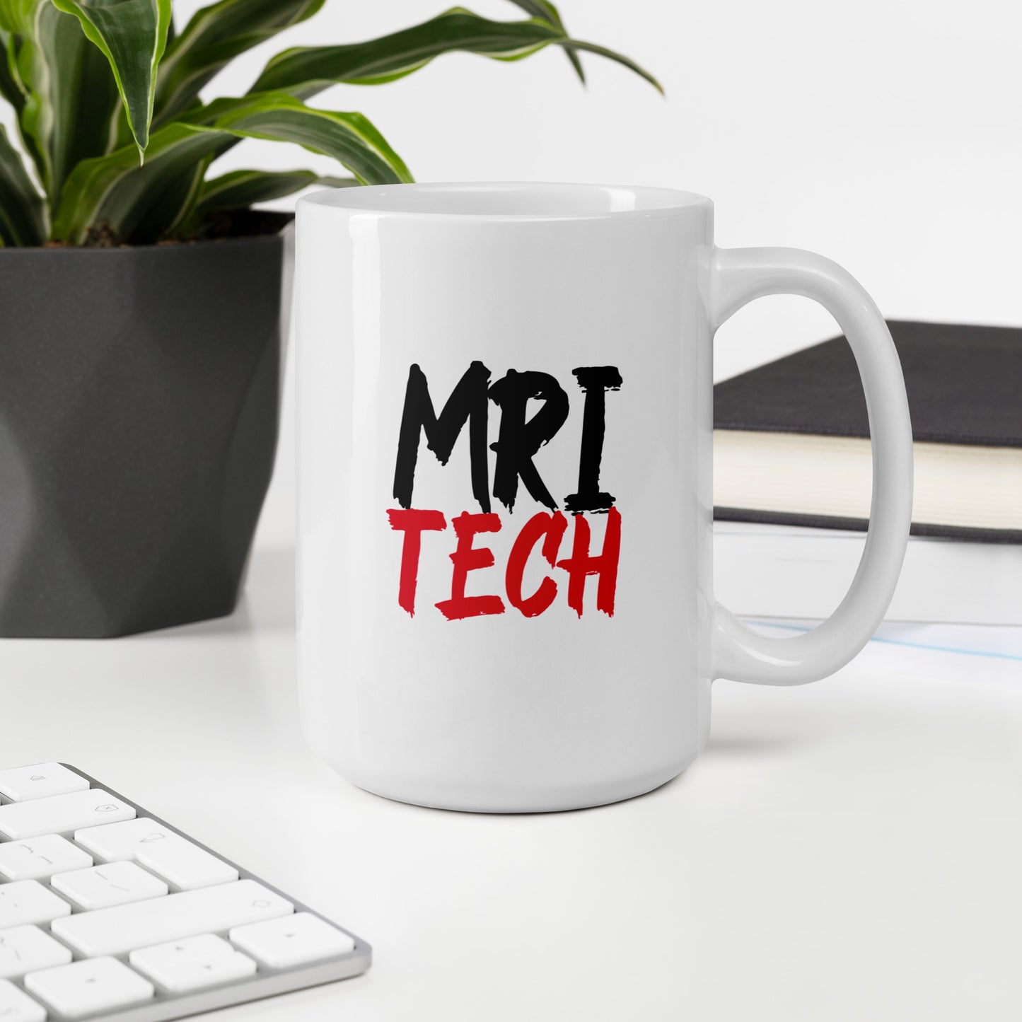 MRI Tech - Black/Red White glossy mug 15 and 20 oz