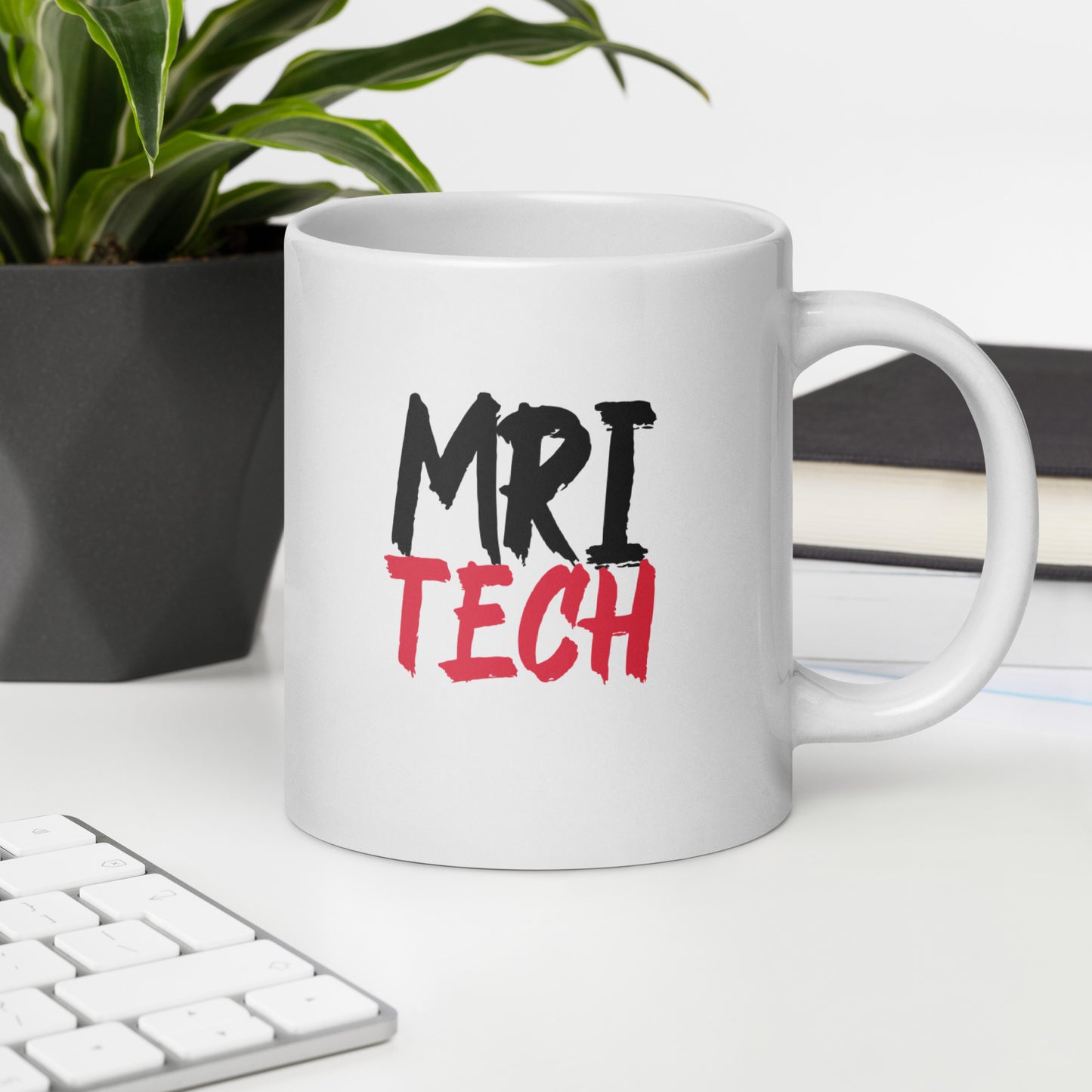 MRI Tech - Black/Red White glossy mug 15 and 20 oz