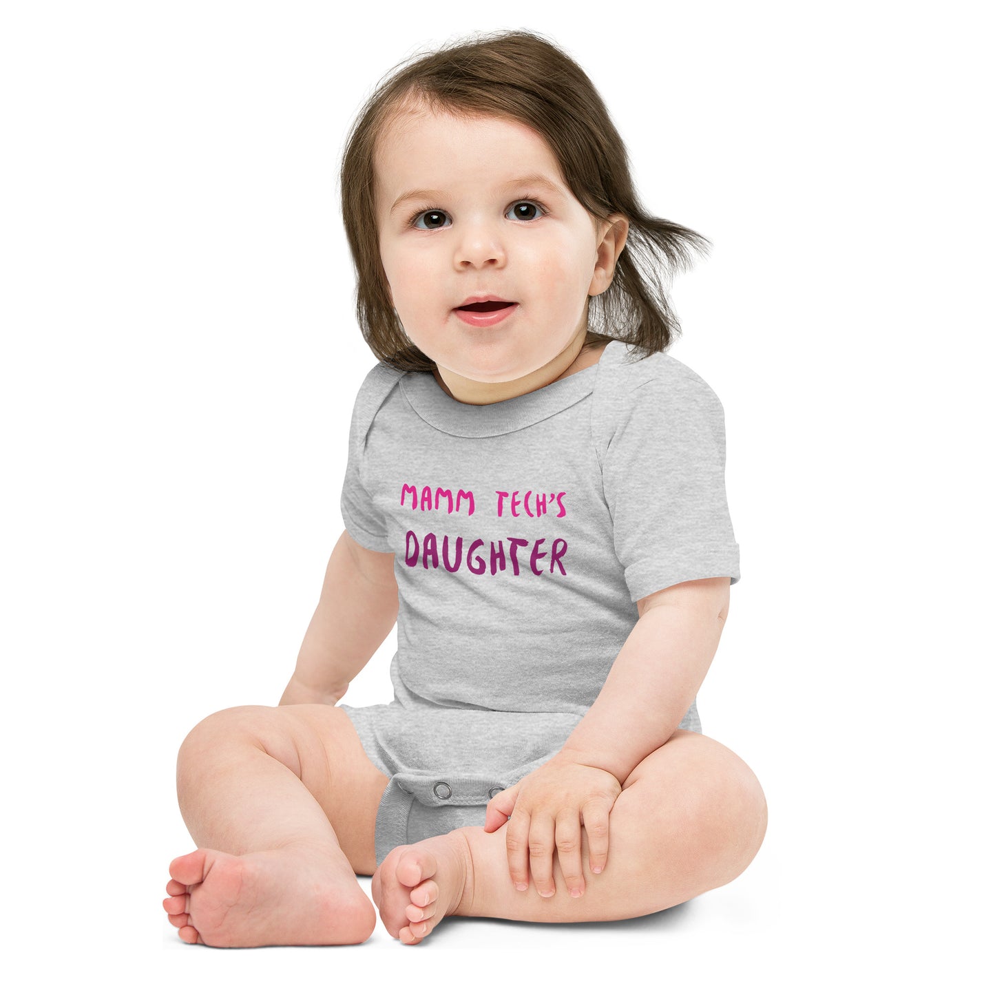 Mamm Tech's Daughter - Pink - Baby short sleeve one piece