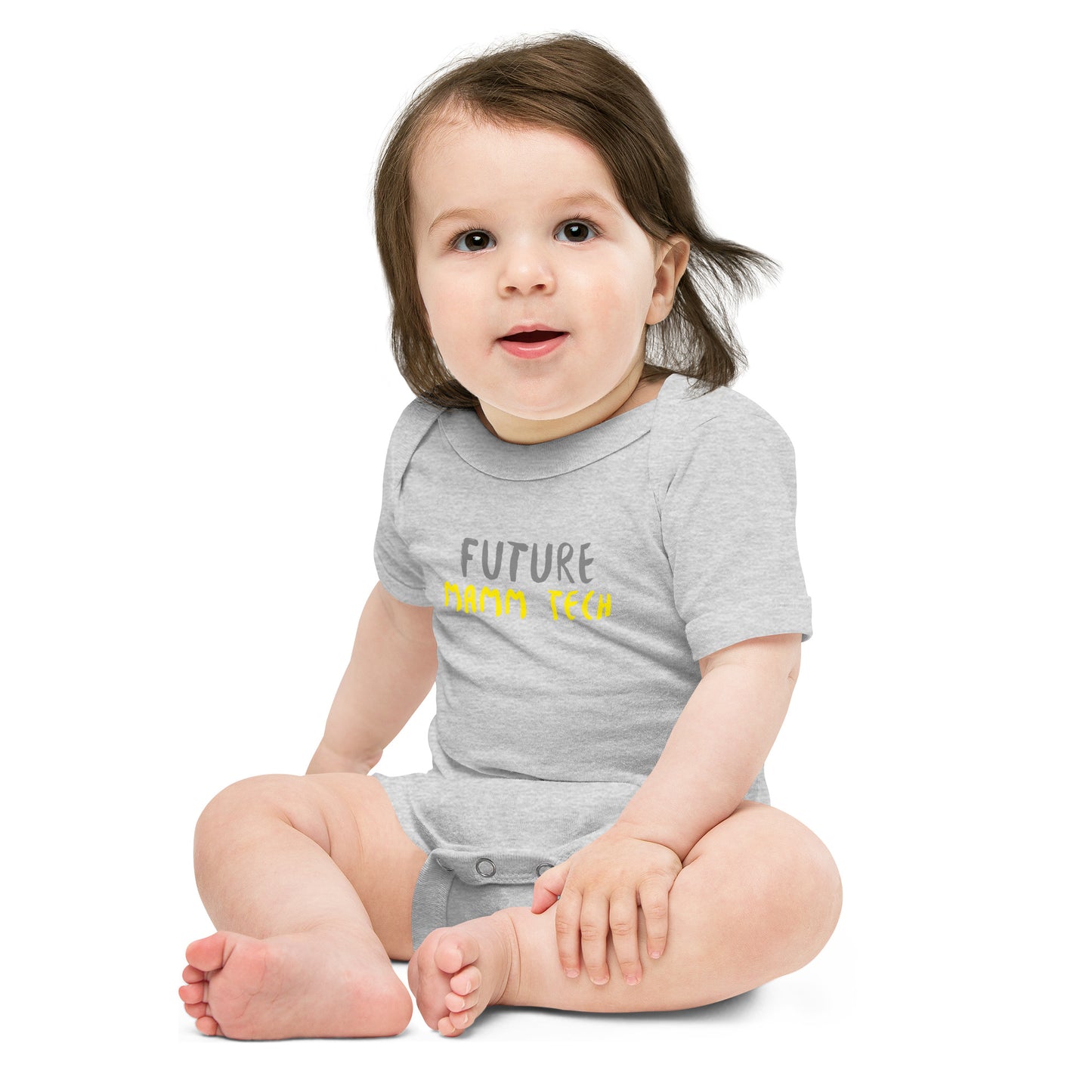 Future Mamm Tech - Grey/Yellow Baby short sleeve one piece