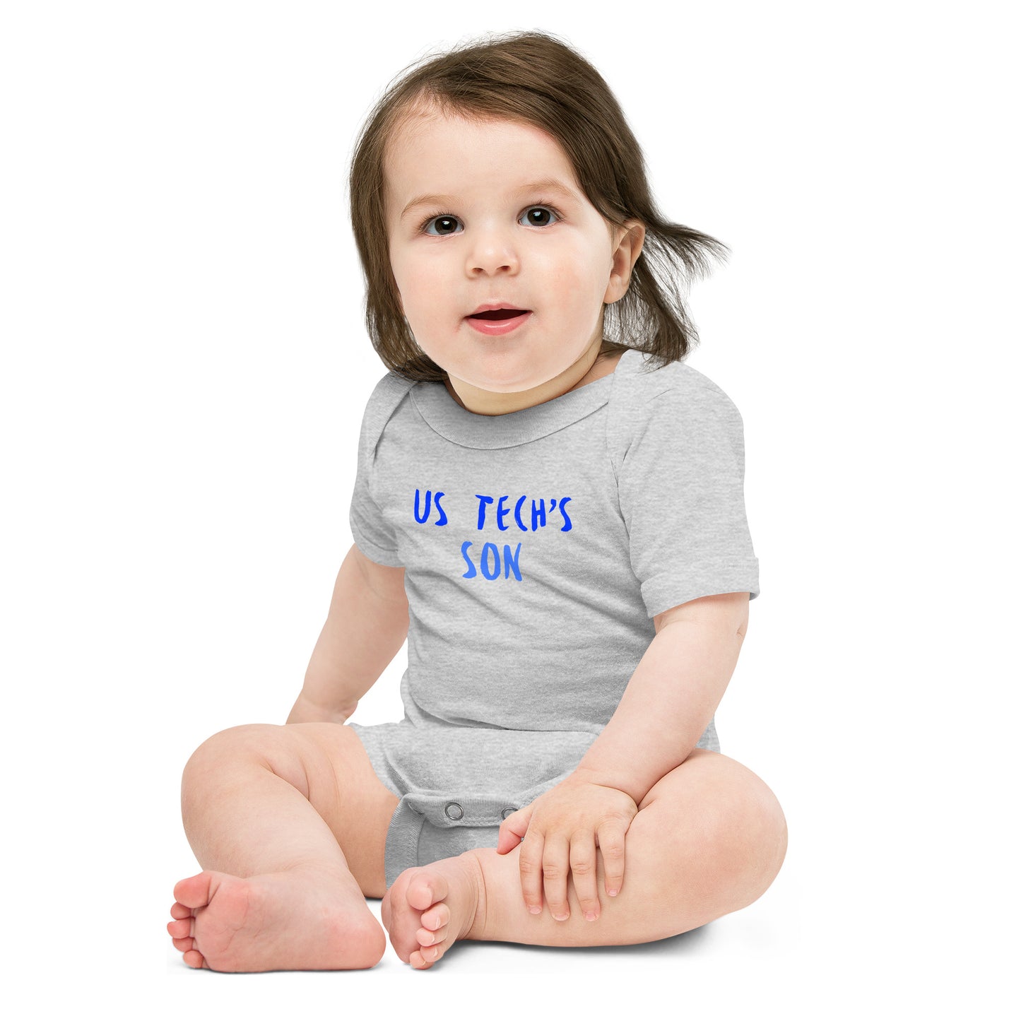 Ultrasound Tech's Son - Blue - Baby short sleeve one piece