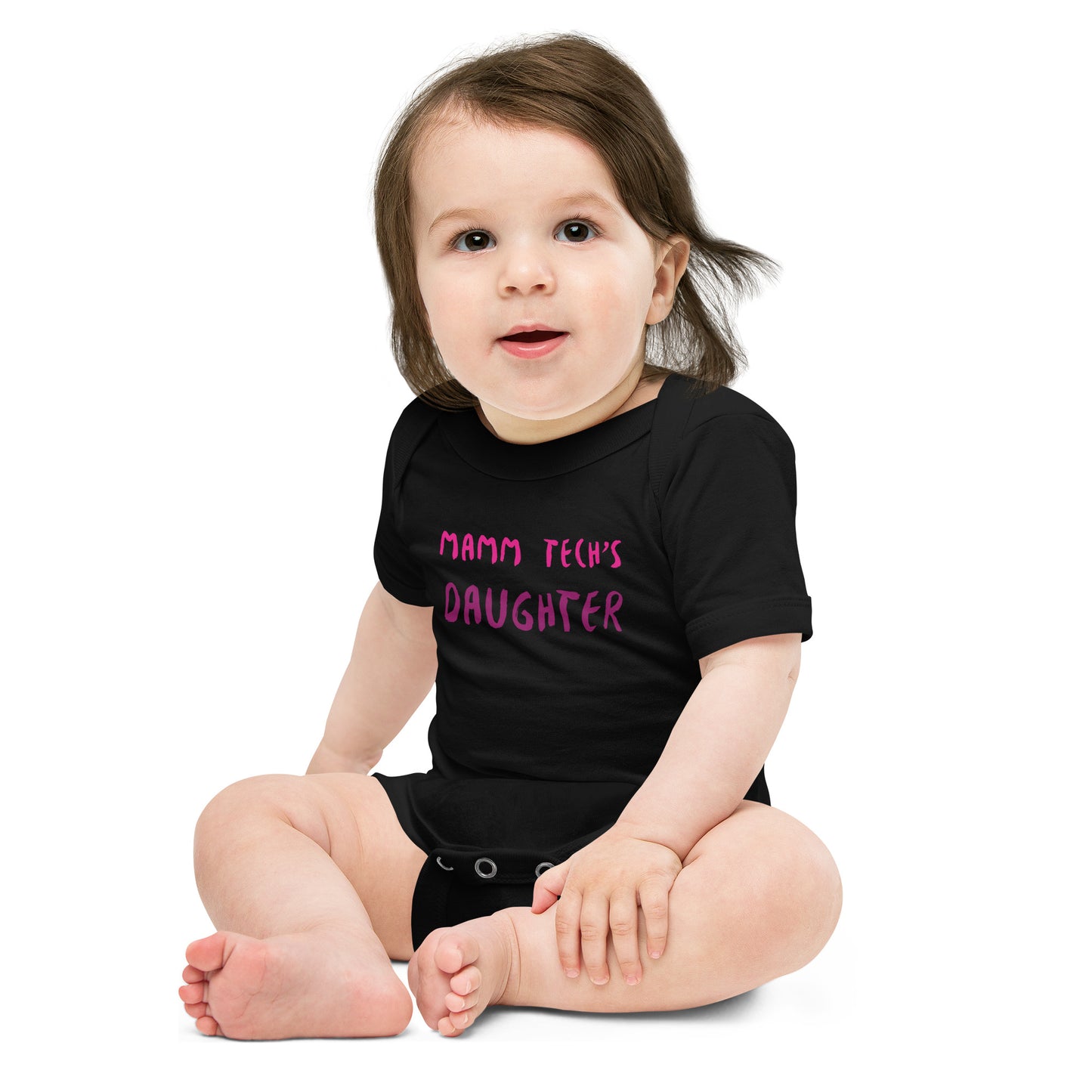 Mamm Tech's Daughter - Pink - Baby short sleeve one piece