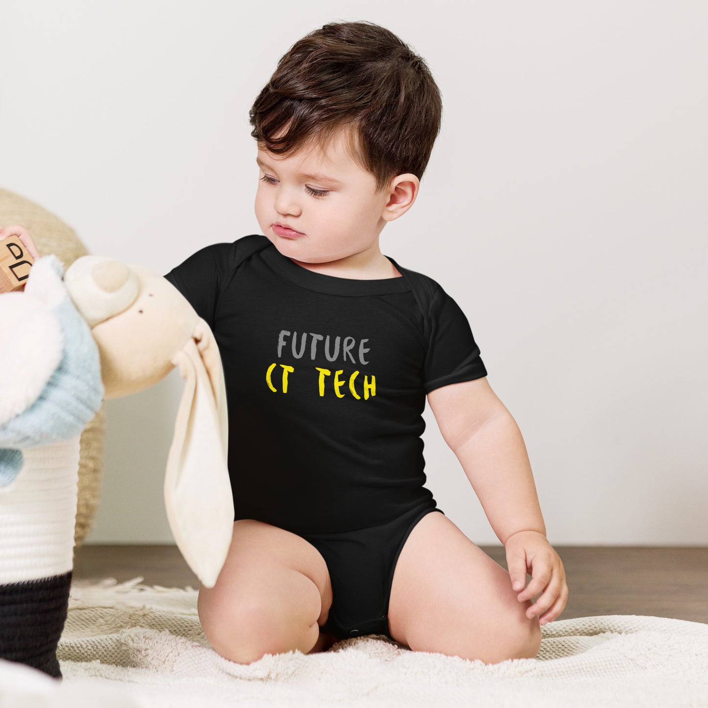 Future CT Tech - Grey/Yellow Baby short sleeve one piece