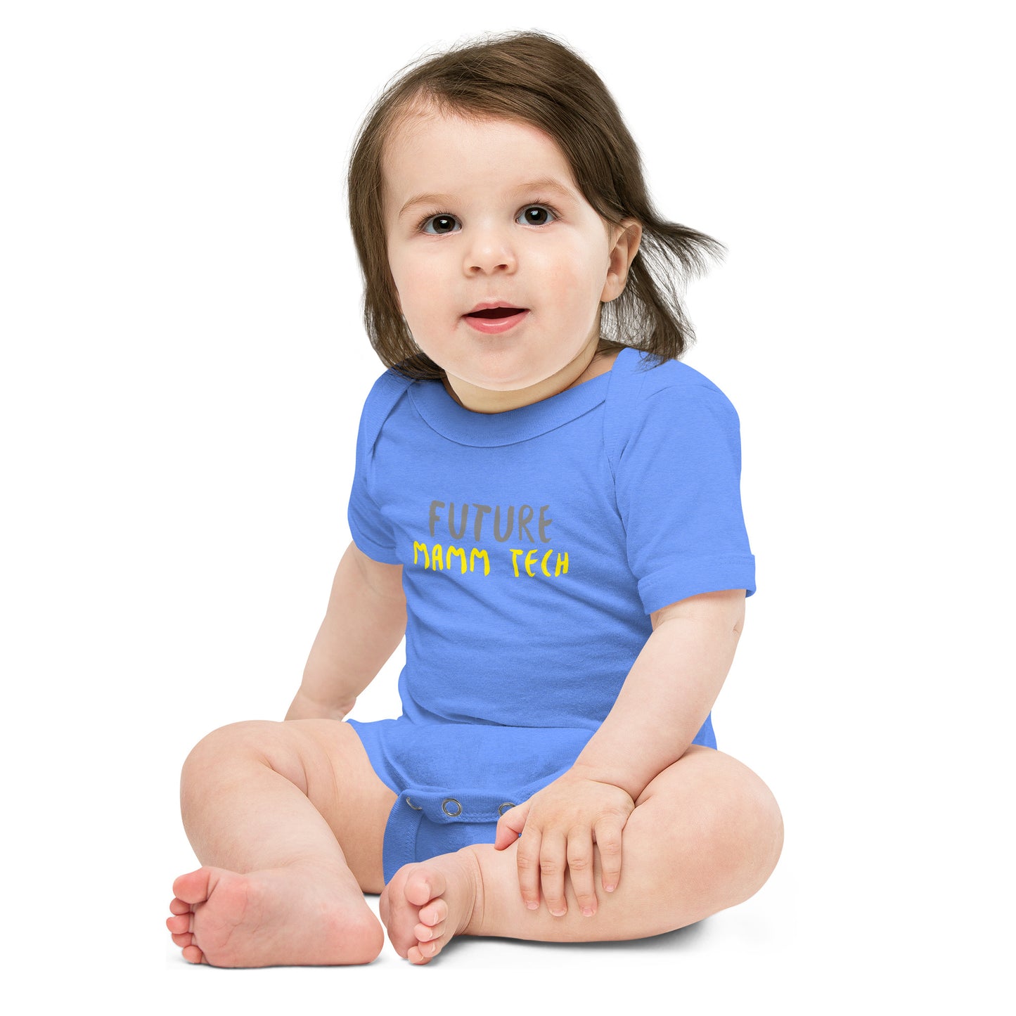 Future Mamm Tech - Grey/Yellow Baby short sleeve one piece