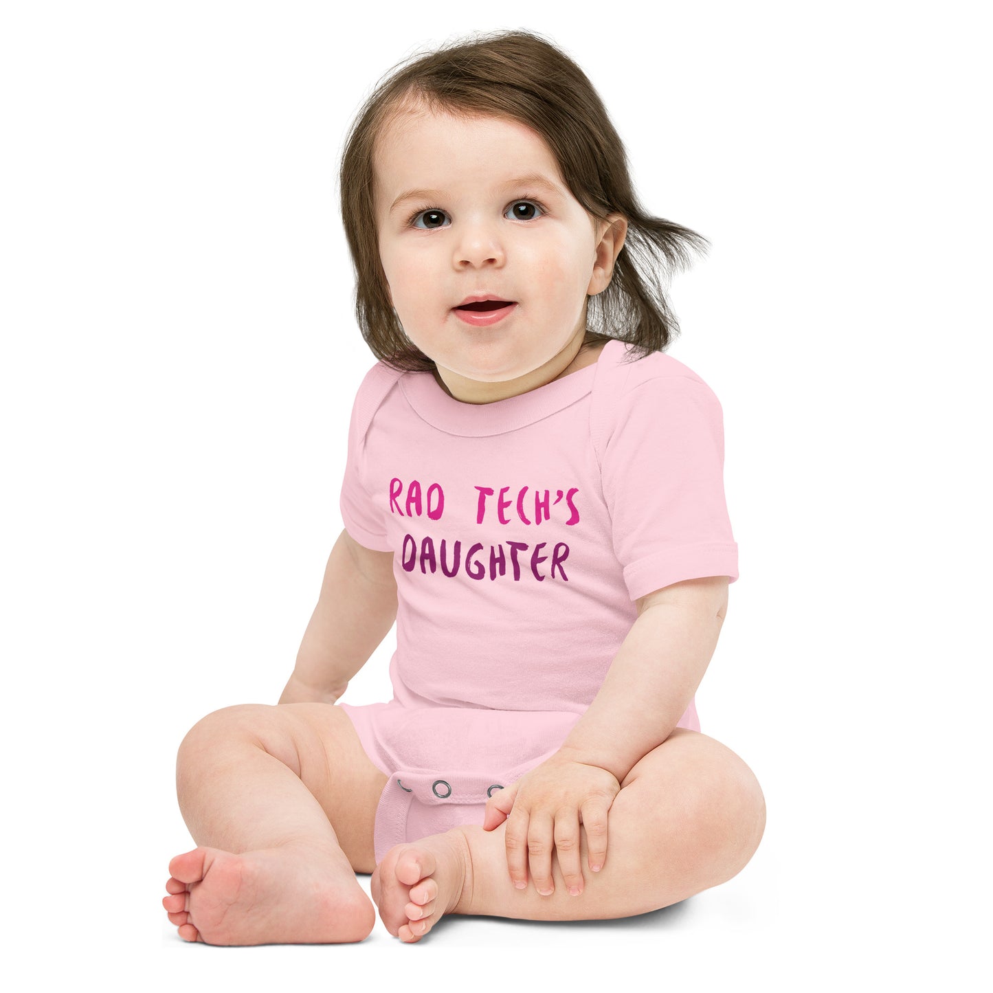 Rad Tech's Daughter - Pink Baby short sleeve one piece