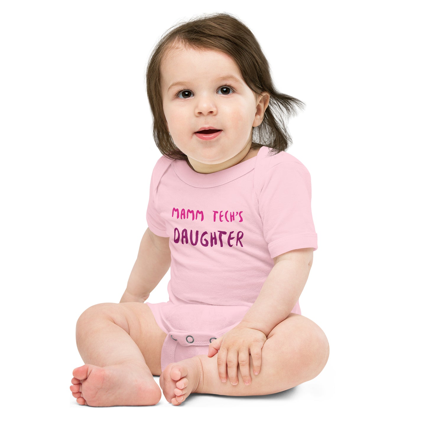 Mamm Tech's Daughter - Pink - Baby short sleeve one piece