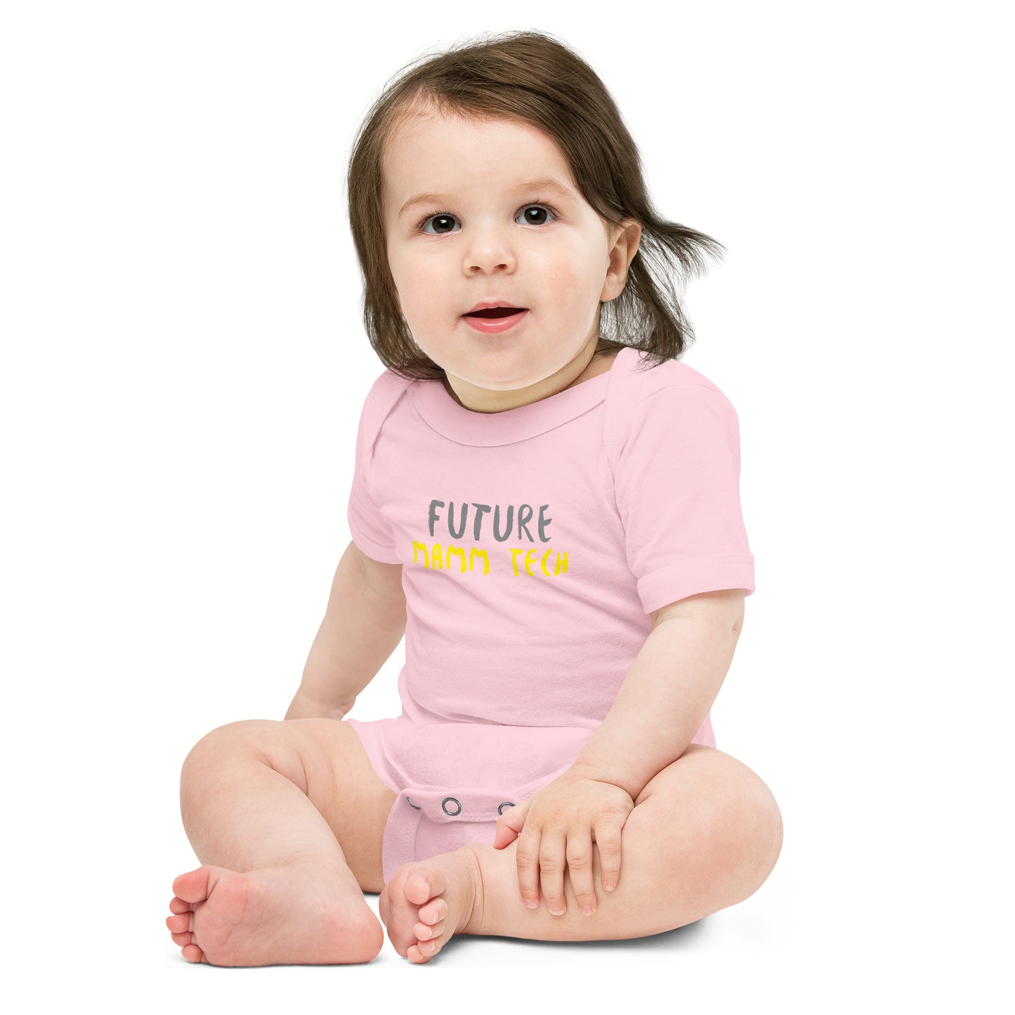 Future Mamm Tech - Grey/Yellow Baby short sleeve one piece