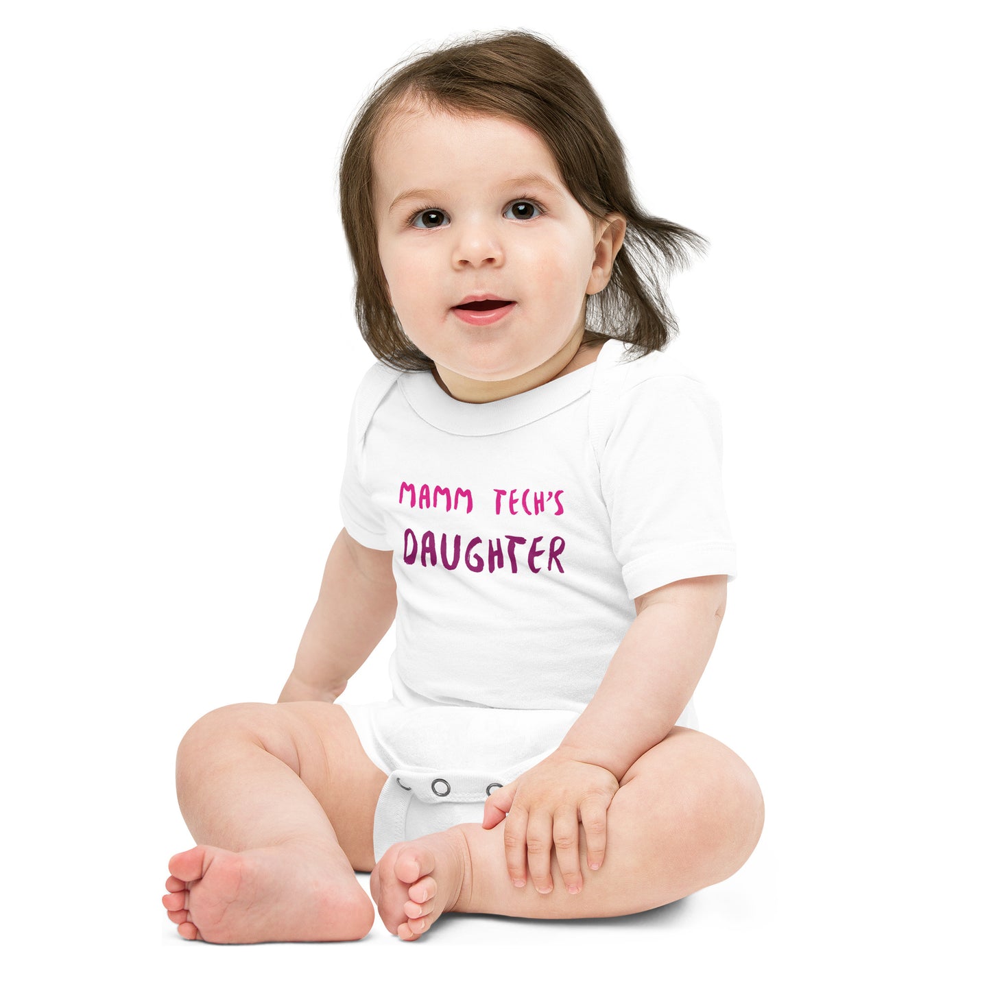 Mamm Tech's Daughter - Pink - Baby short sleeve one piece