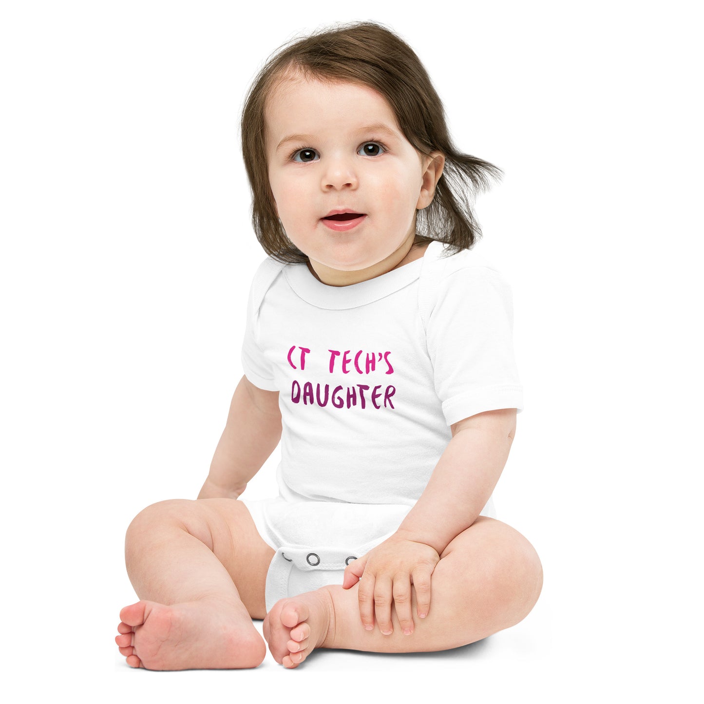 CT Tech's Daughter - Pink - Baby short sleeve one piece