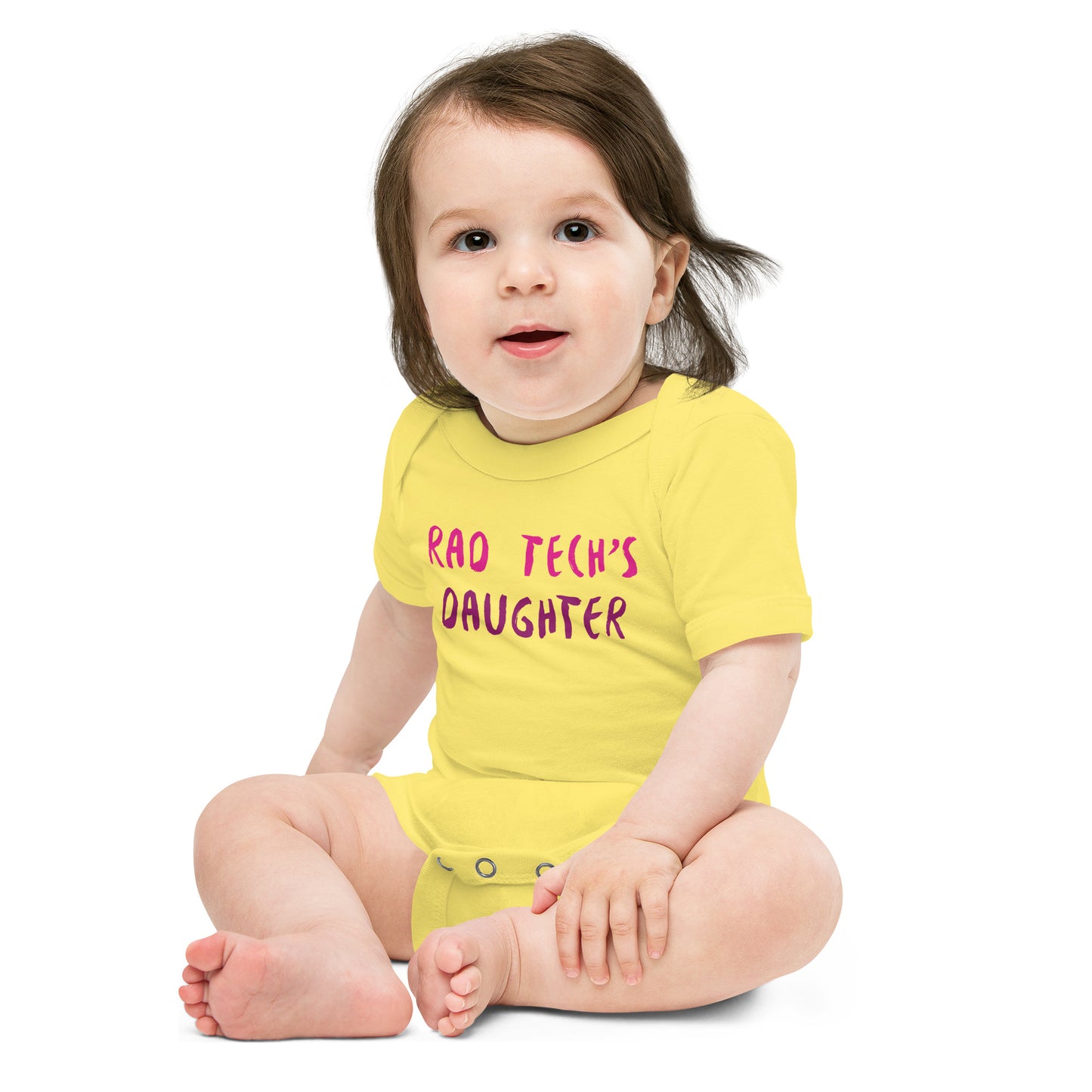 Rad Tech's Daughter - Pink Baby short sleeve one piece