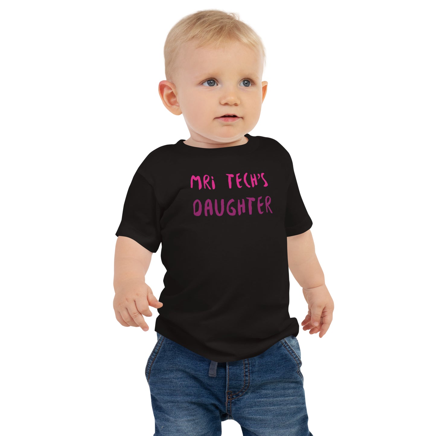 MRI Tech's Daughter - Pink - Baby Jersey Short Sleeve Tee