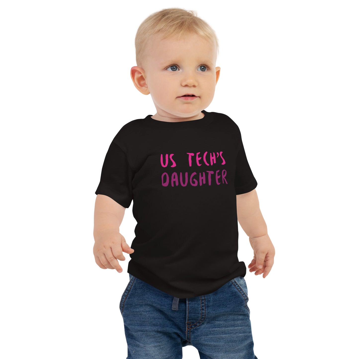 Ultrasound Tech Daughter - Pink - Baby Jersey Short Sleeve Tee