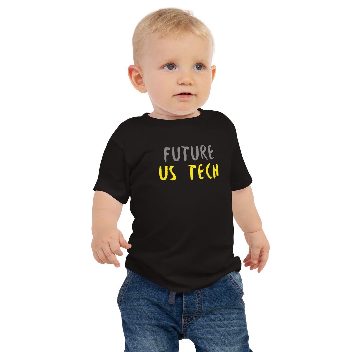 Future Ultrasound Tech - Grey/Yellow - Baby Jersey Short Sleeve Tee