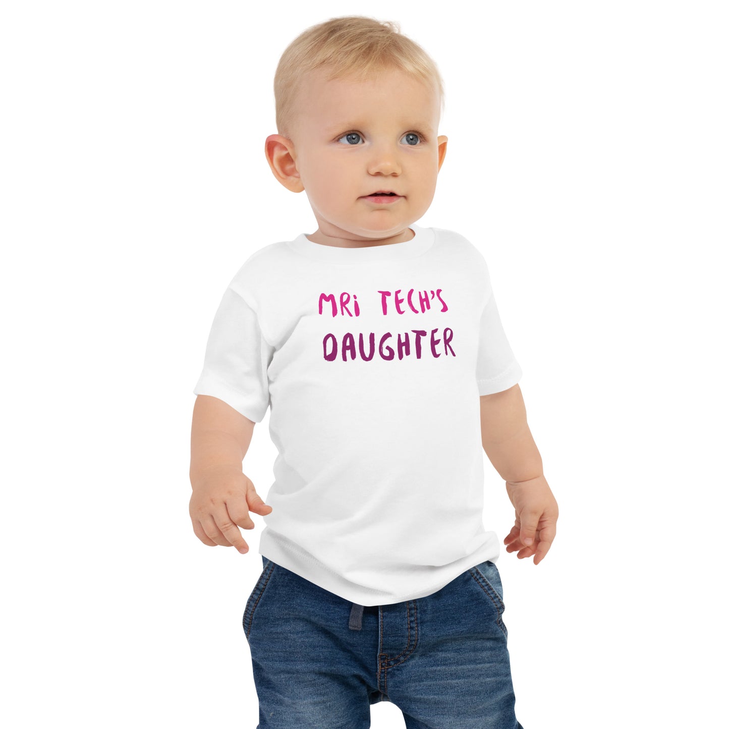 MRI Tech's Daughter - Pink - Baby Jersey Short Sleeve Tee