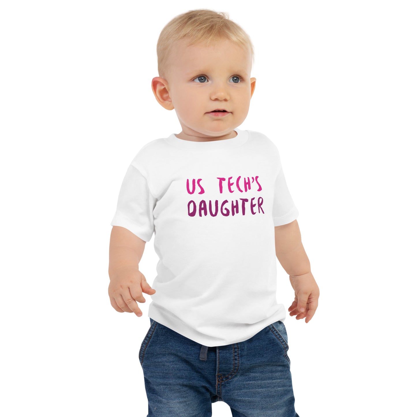 Ultrasound Tech Daughter - Pink - Baby Jersey Short Sleeve Tee