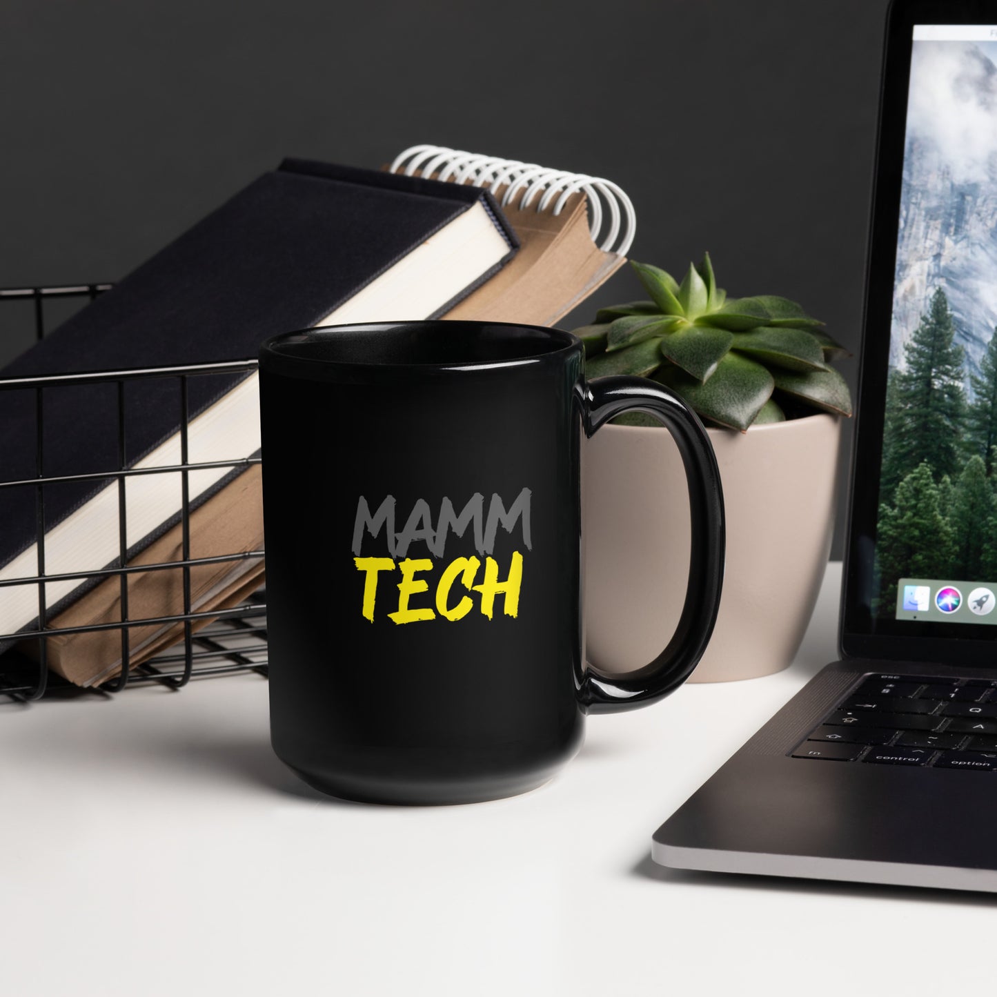 Mamm Tech - Grey/Yellow Black Glossy Mug 15 oz