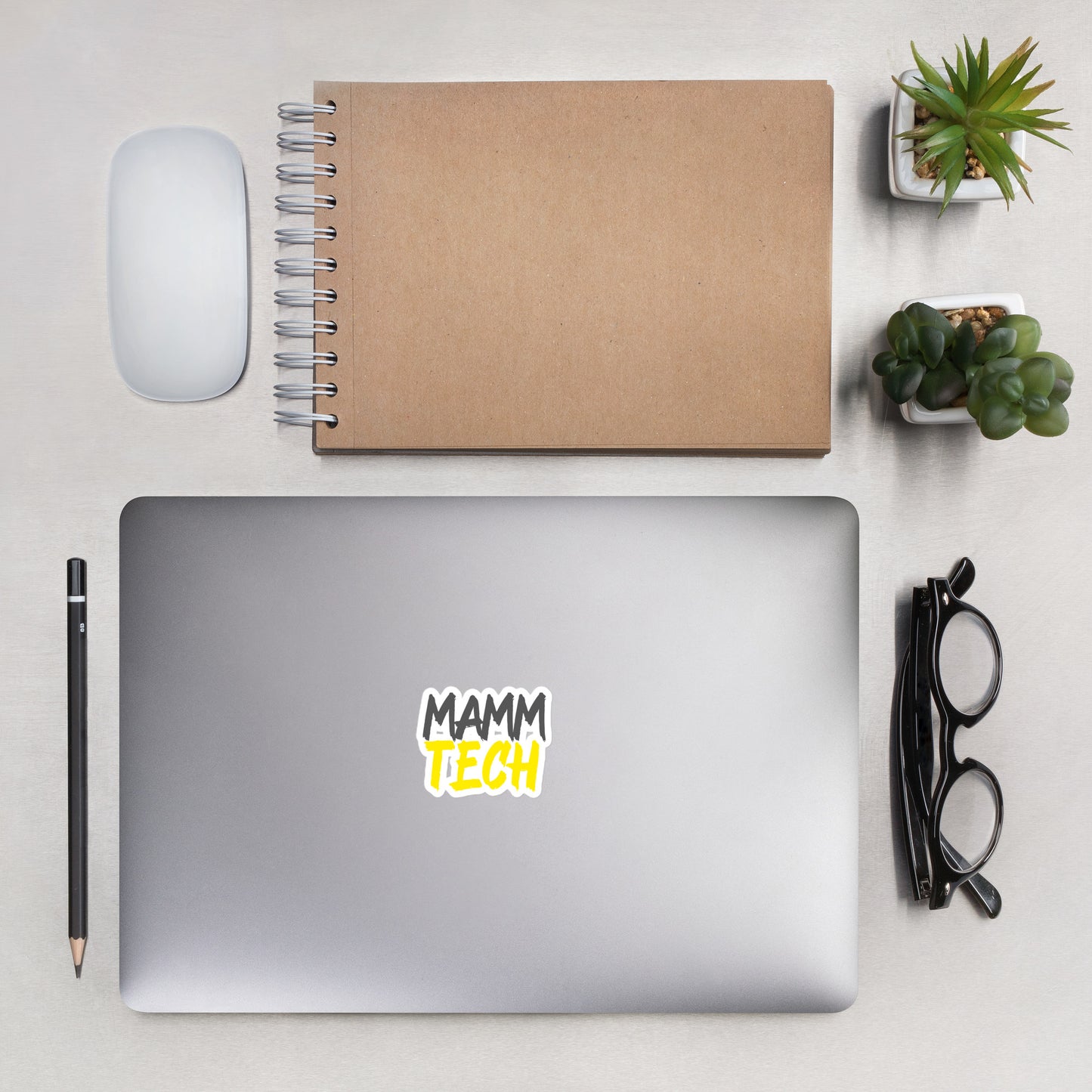 Mamm Tech - Grey/Yellow Bubble-free stickers