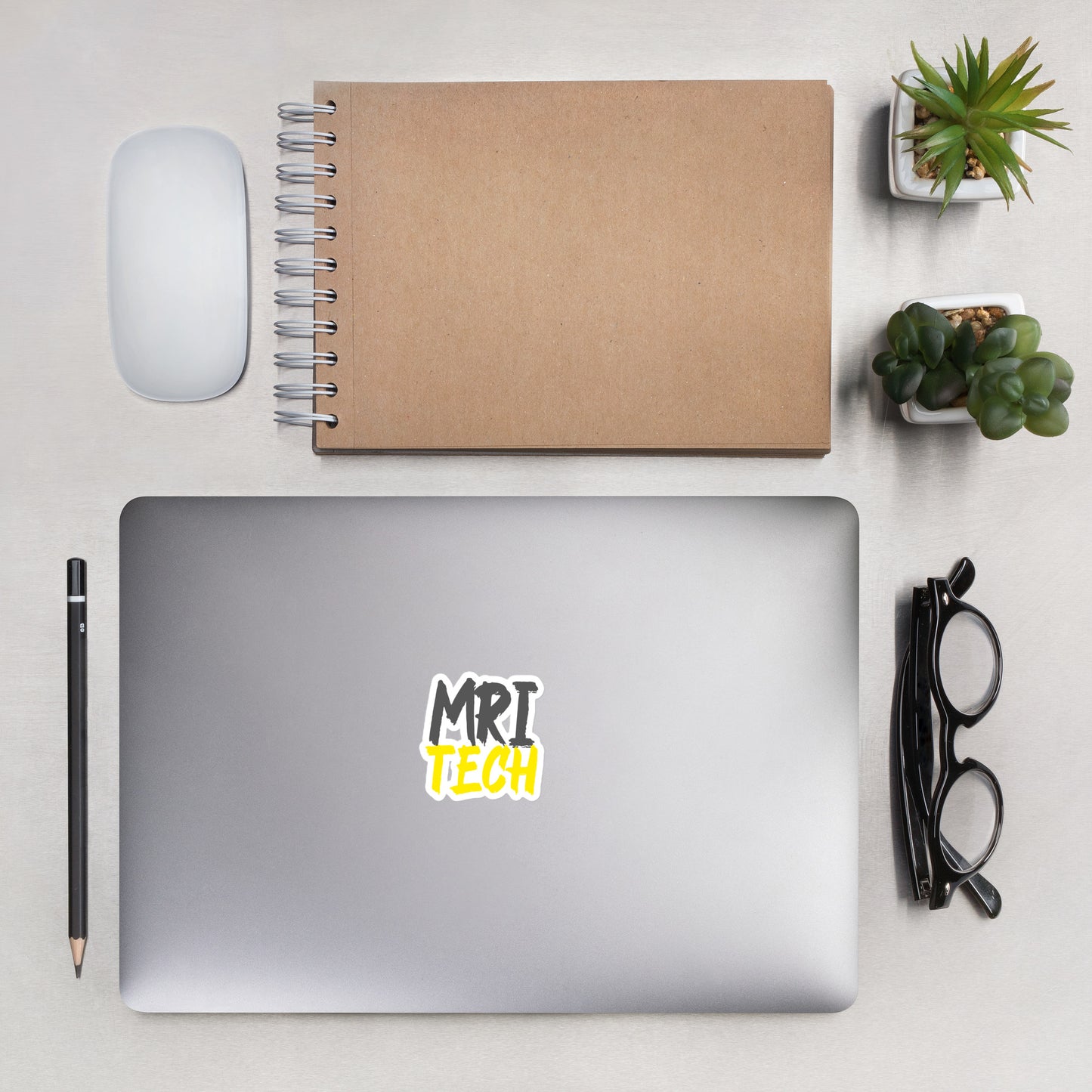 MRI Tech - Grey/Yellow Bubble-free stickers