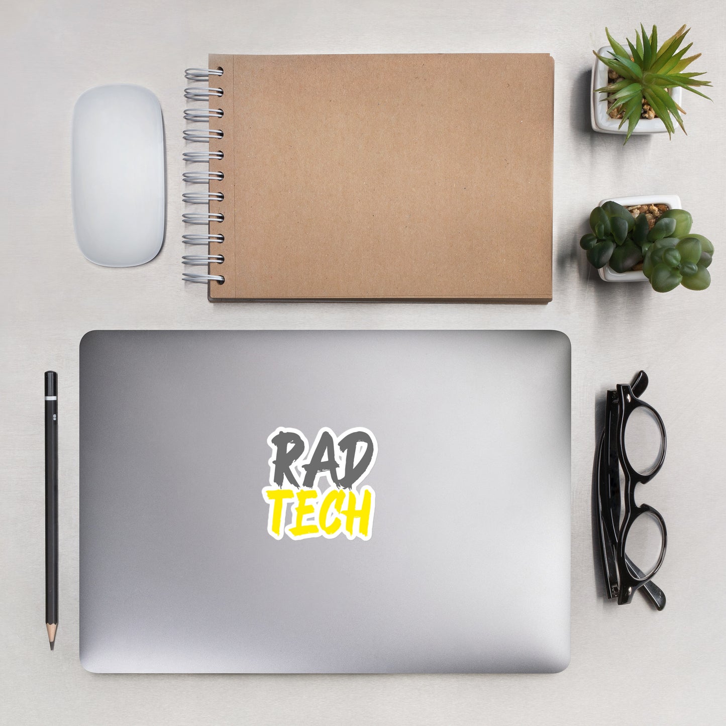 Rad Tech - Grey/Yellow Bubble-free stickers