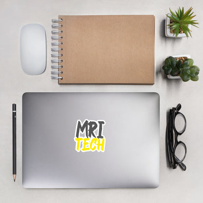 MRI Tech - Grey/Yellow Bubble-free stickers