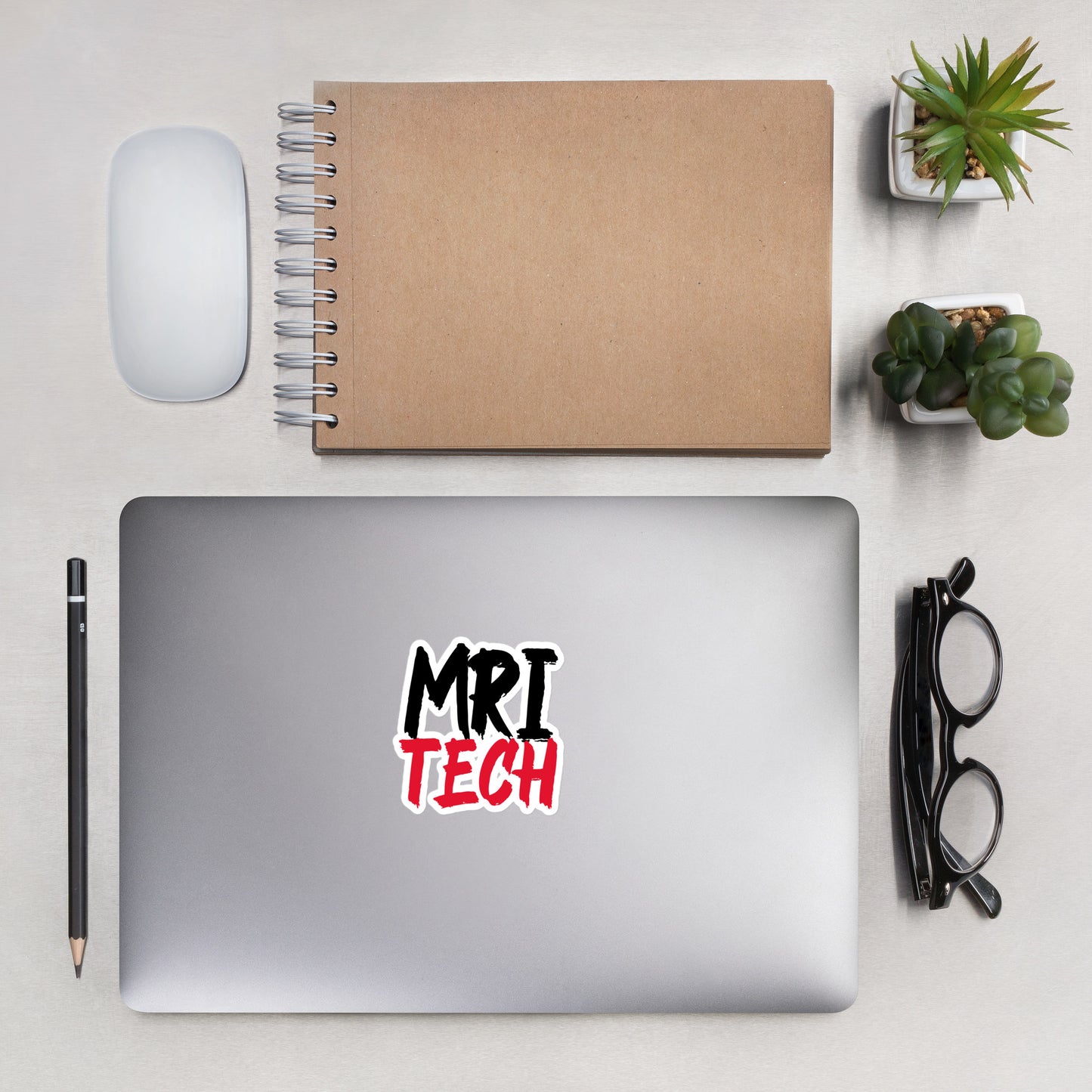 MRI Tech - Black/Red Bubble-free stickers