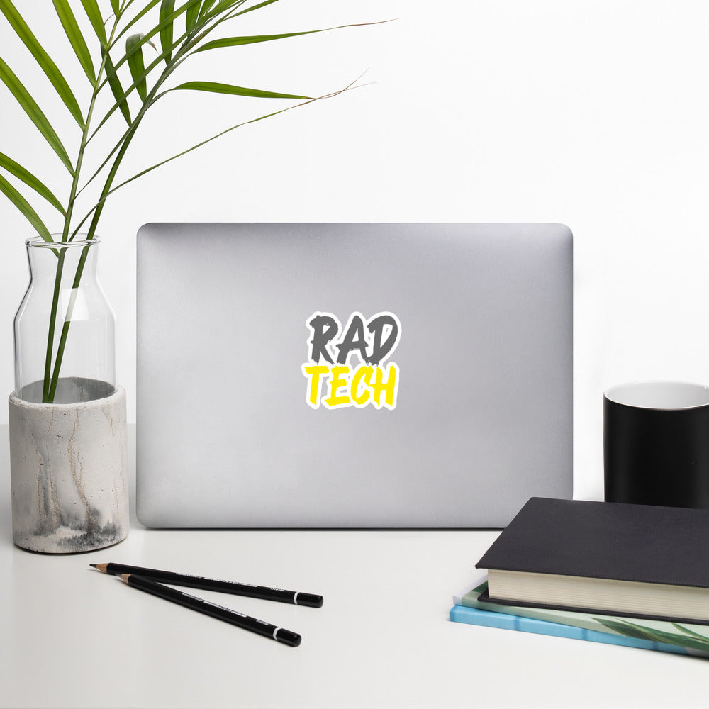 Rad Tech - Grey/Yellow Bubble-free stickers