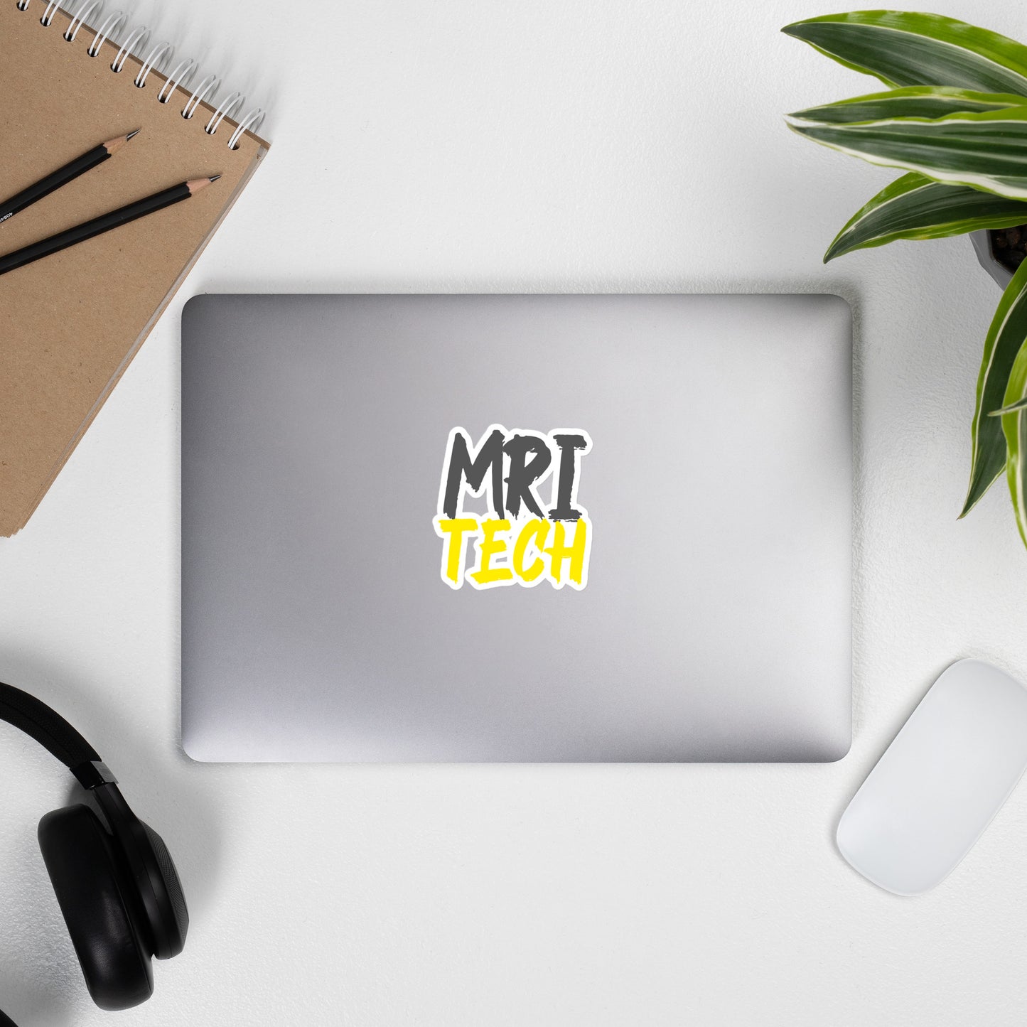 MRI Tech - Grey/Yellow Bubble-free stickers