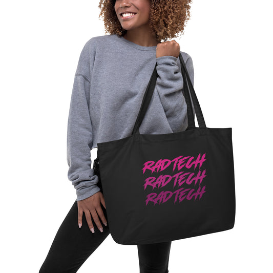 Large Rad Tech Organic Tote Bag - Pink