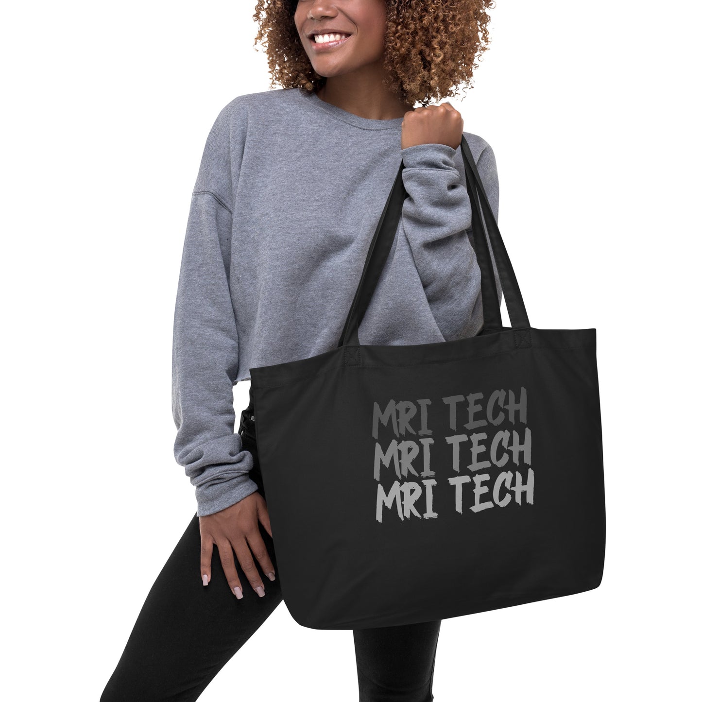 Large MRI Tech Organic Tote Bag - Grey