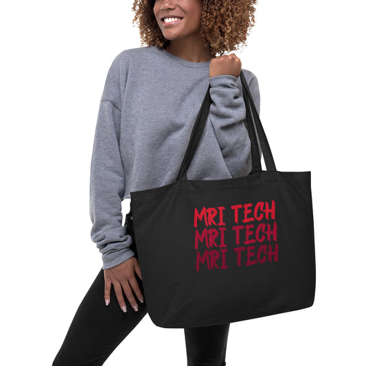 Large MRI Tech Organic Tote Bag - Red