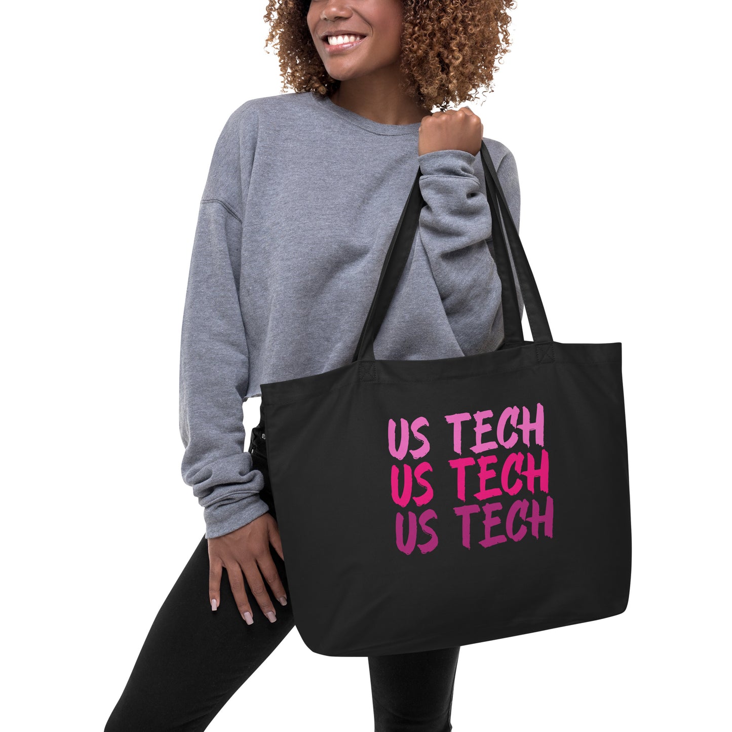 Large Ultrasound Tech Organic Tote Bag - Pink