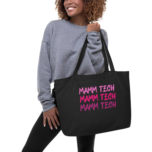 Large Mammography Tech Organic Tote Bag - Pink