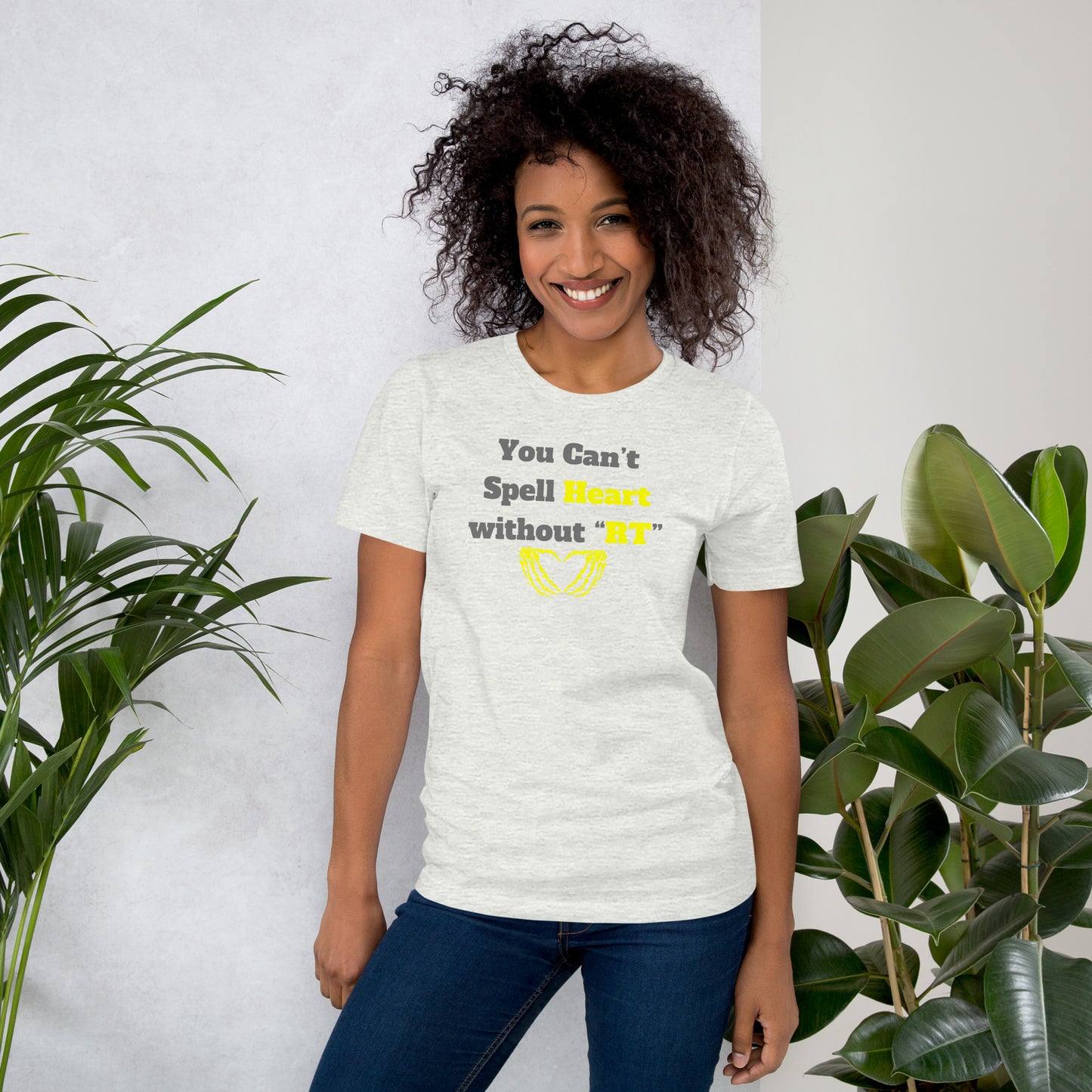 You Can't Spell Heart - Yellow Unisex t-shirt