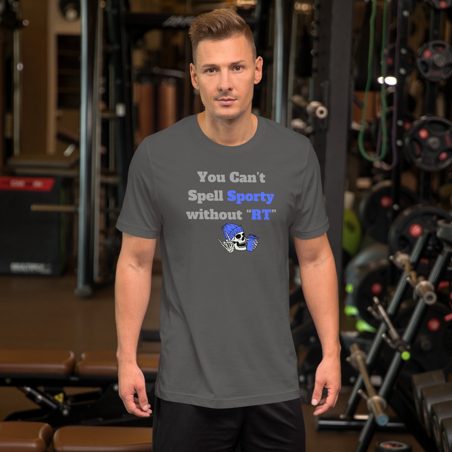 You Can't Spell Sporty - Blue Unisex t-shirt