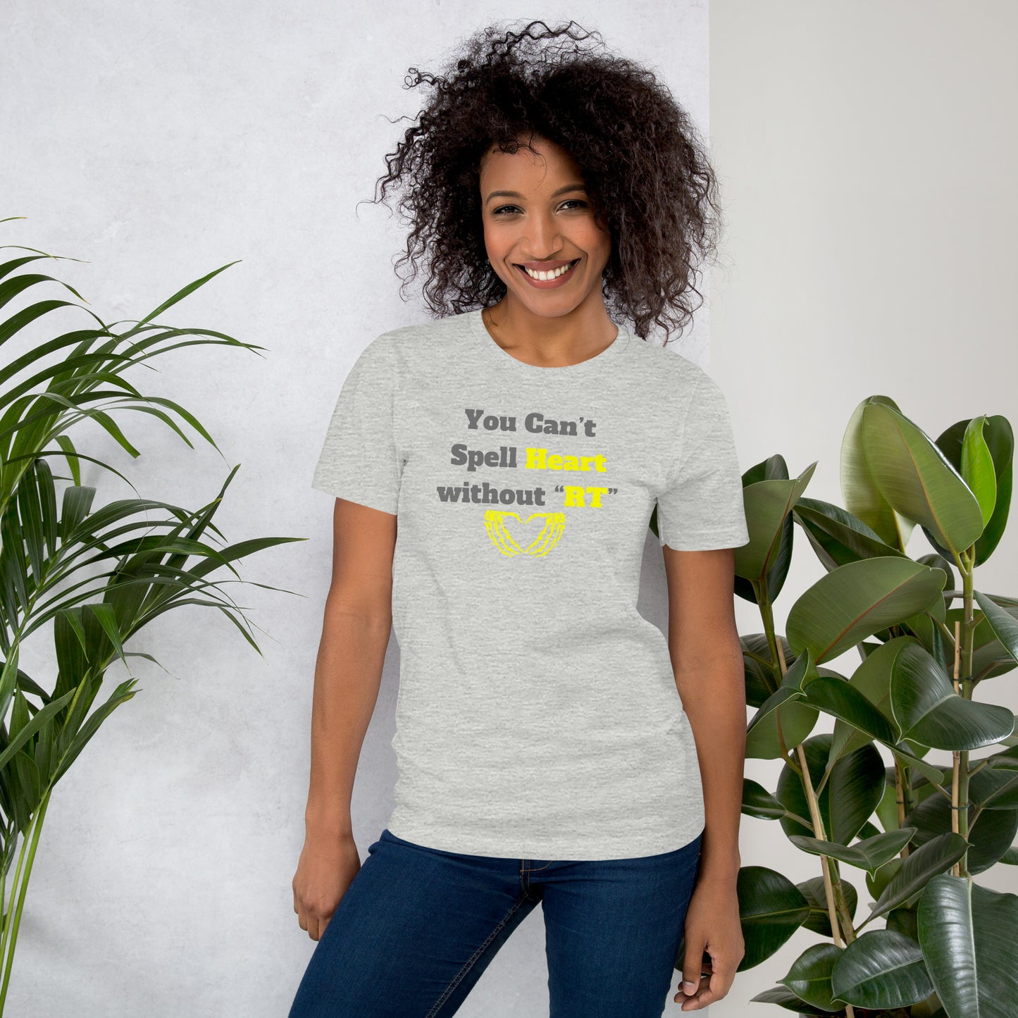 You Can't Spell Heart - Yellow Unisex t-shirt