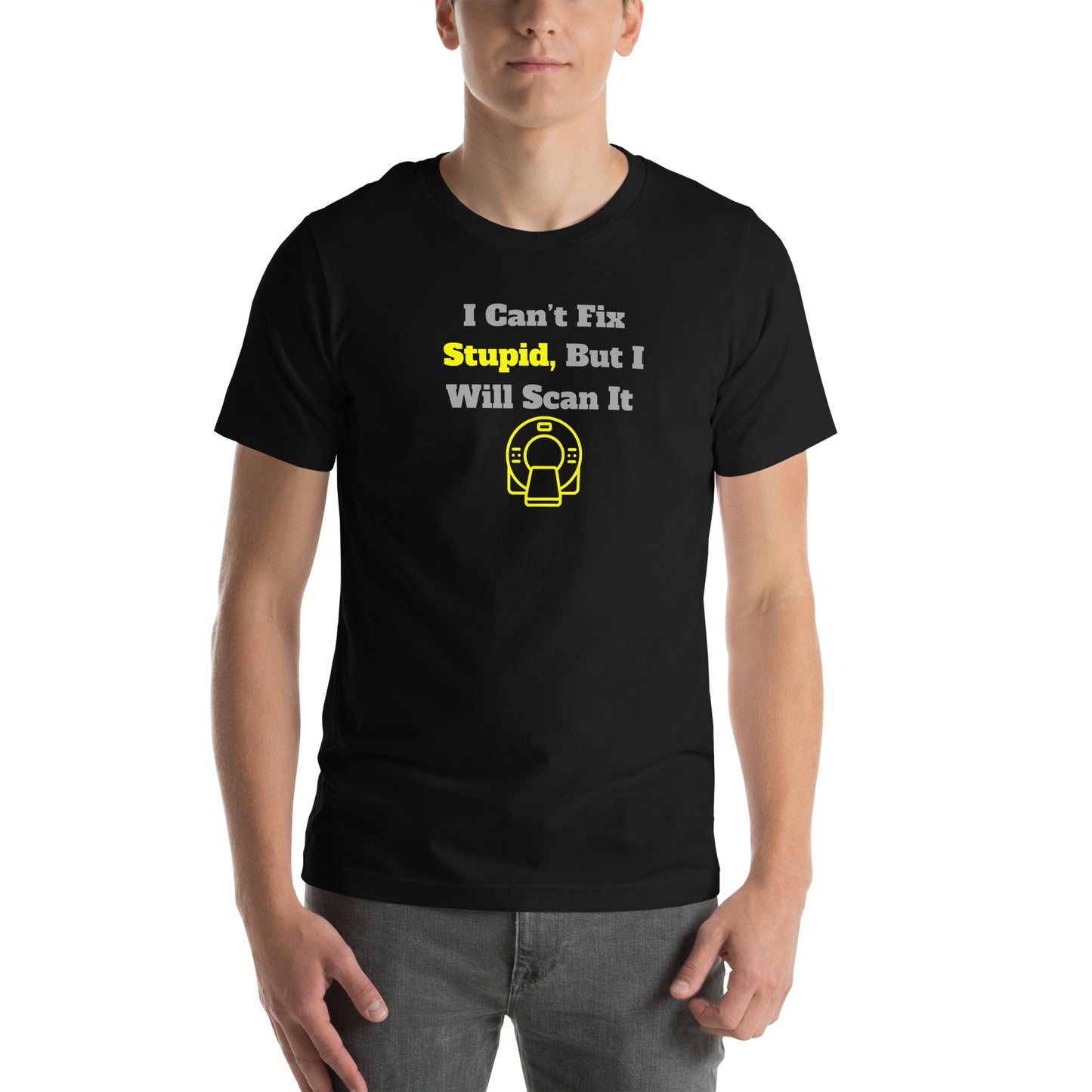 I Can't Fix Stupid But Will Scan It  - CT Yellow - Unisex t-shirt