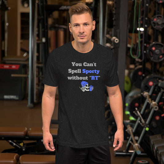 You Can't Spell Sporty - Blue Unisex t-shirt