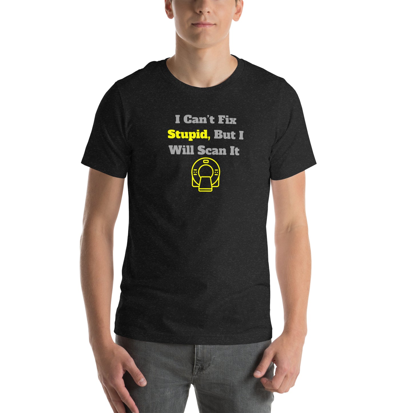 I Can't Fix Stupid But Will Scan It  - CT Yellow - Unisex t-shirt