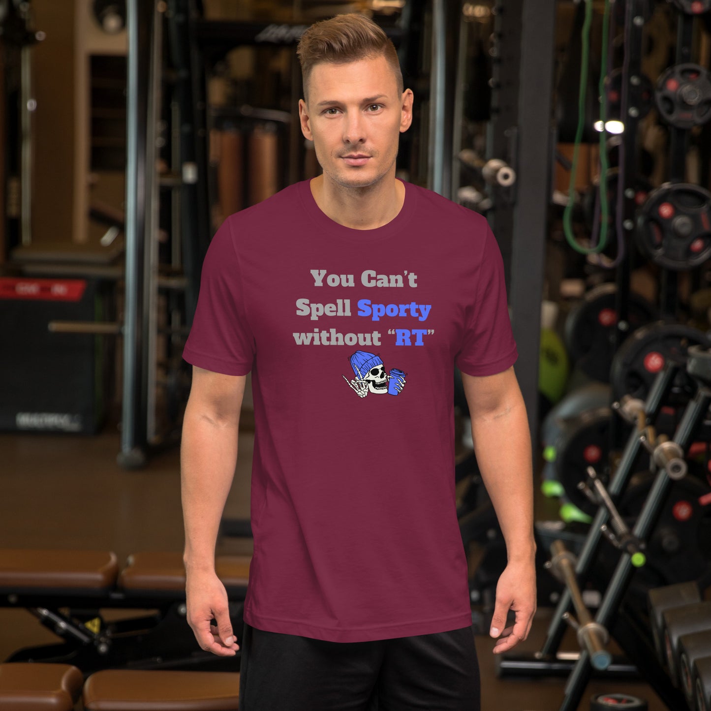 You Can't Spell Sporty - Blue Unisex t-shirt