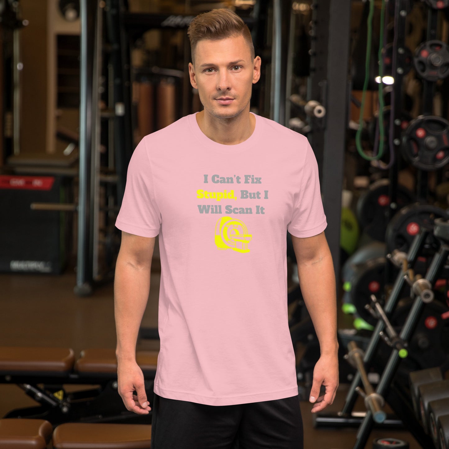 I Can't Fix Stupid But Will Scan It  - MRI Yellow - Unisex t-shirt