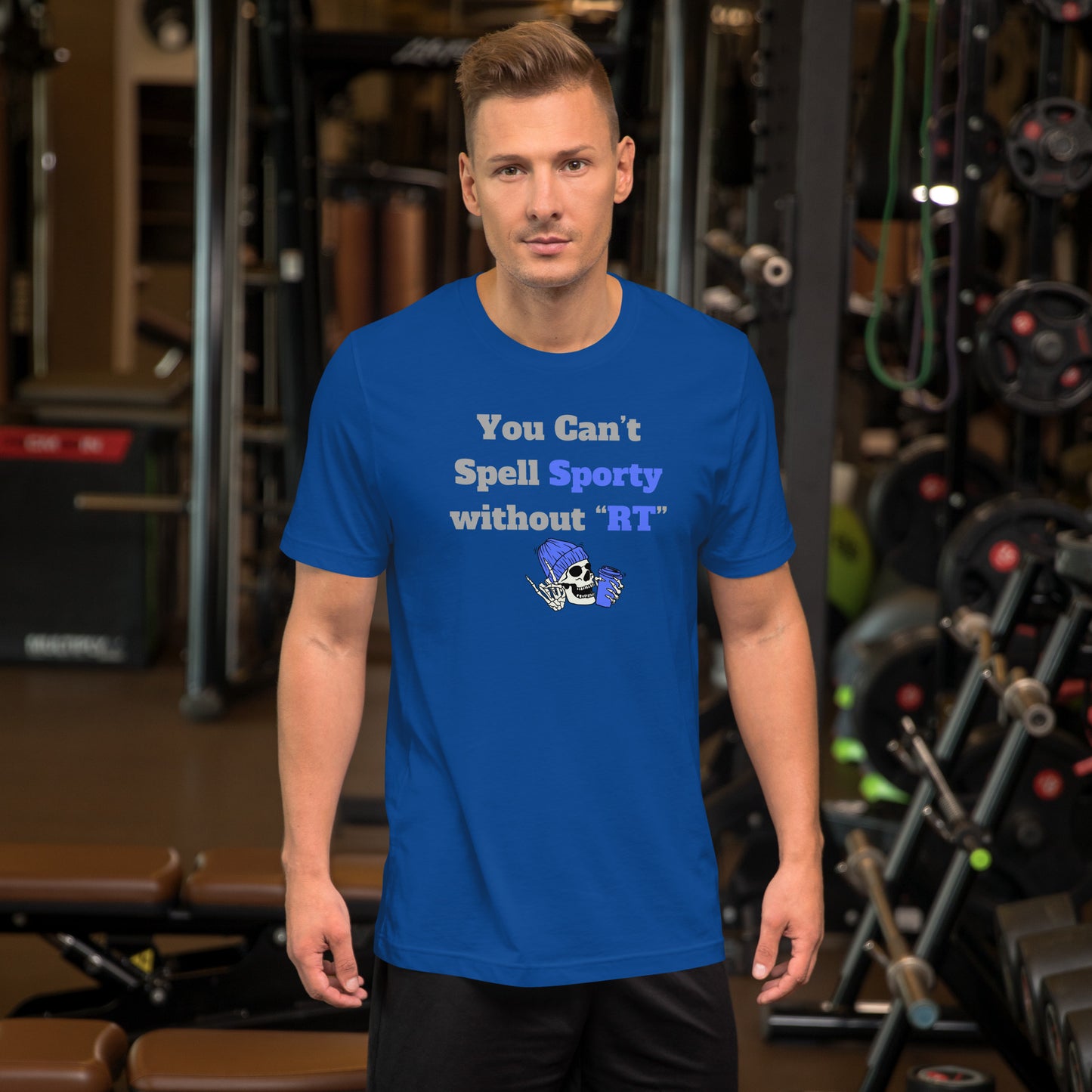 You Can't Spell Sporty - Blue Unisex t-shirt