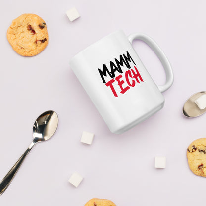 Mamm Tech - Black/Red White glossy mug 15 and 20 oz