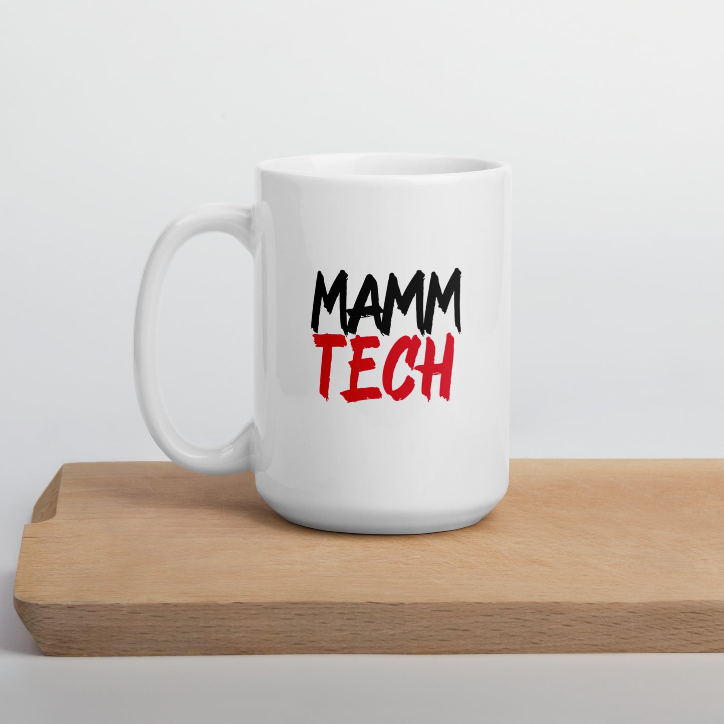 Mamm Tech - Black/Red White glossy mug 15 and 20 oz