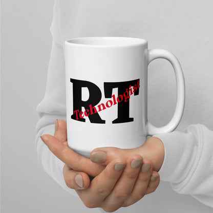 RT Technologist White glossy mug - Black/Red 15 oz & 20 oz