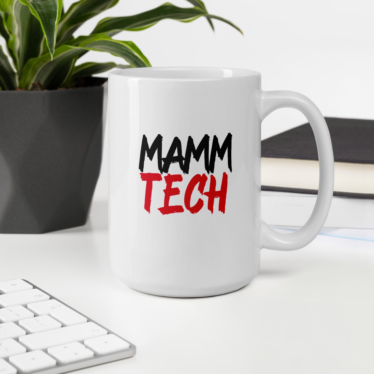 Mamm Tech - Black/Red White glossy mug 15 and 20 oz